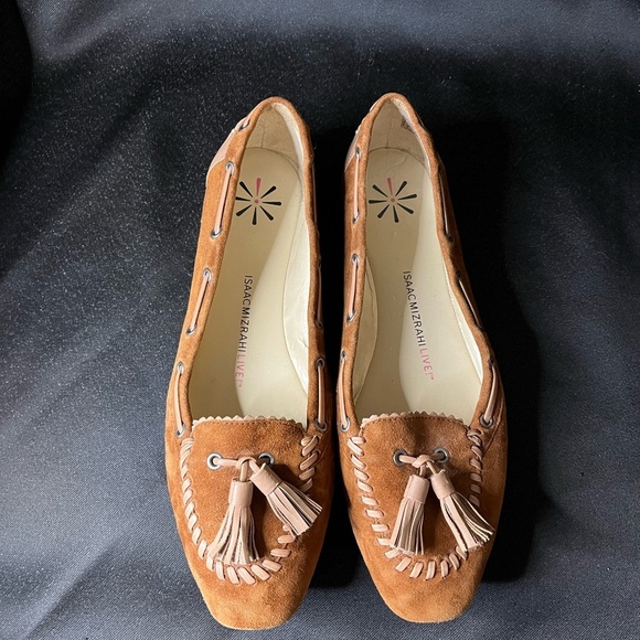 Isaac Mizrah Tan Suede Women's Loafers - Picture 4 of 9